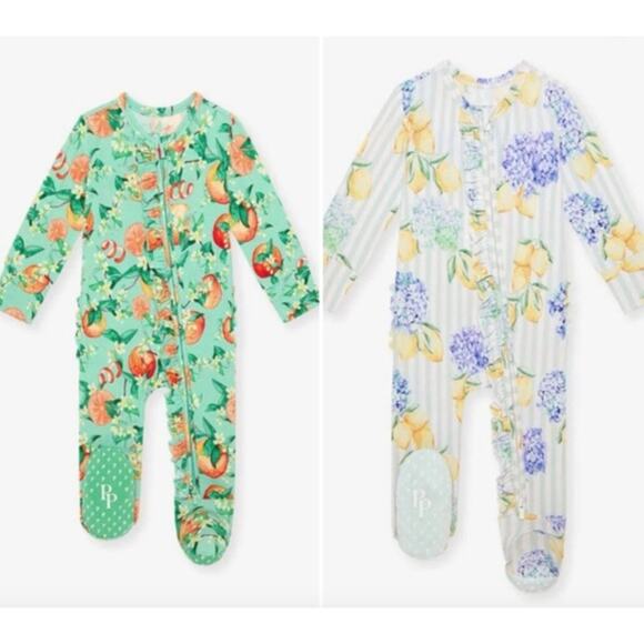 Other - Posh Peanut (Bundle of 2) Ruffled Zippered One-Piece Footie - Size 6-9 Months